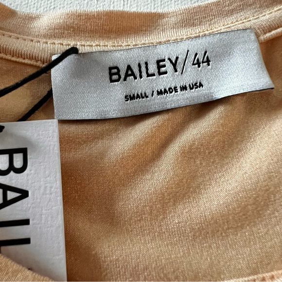 Bailey44 Apricot Short Sleeve Faux Wrap Cutout Top - Picture 5 of 6